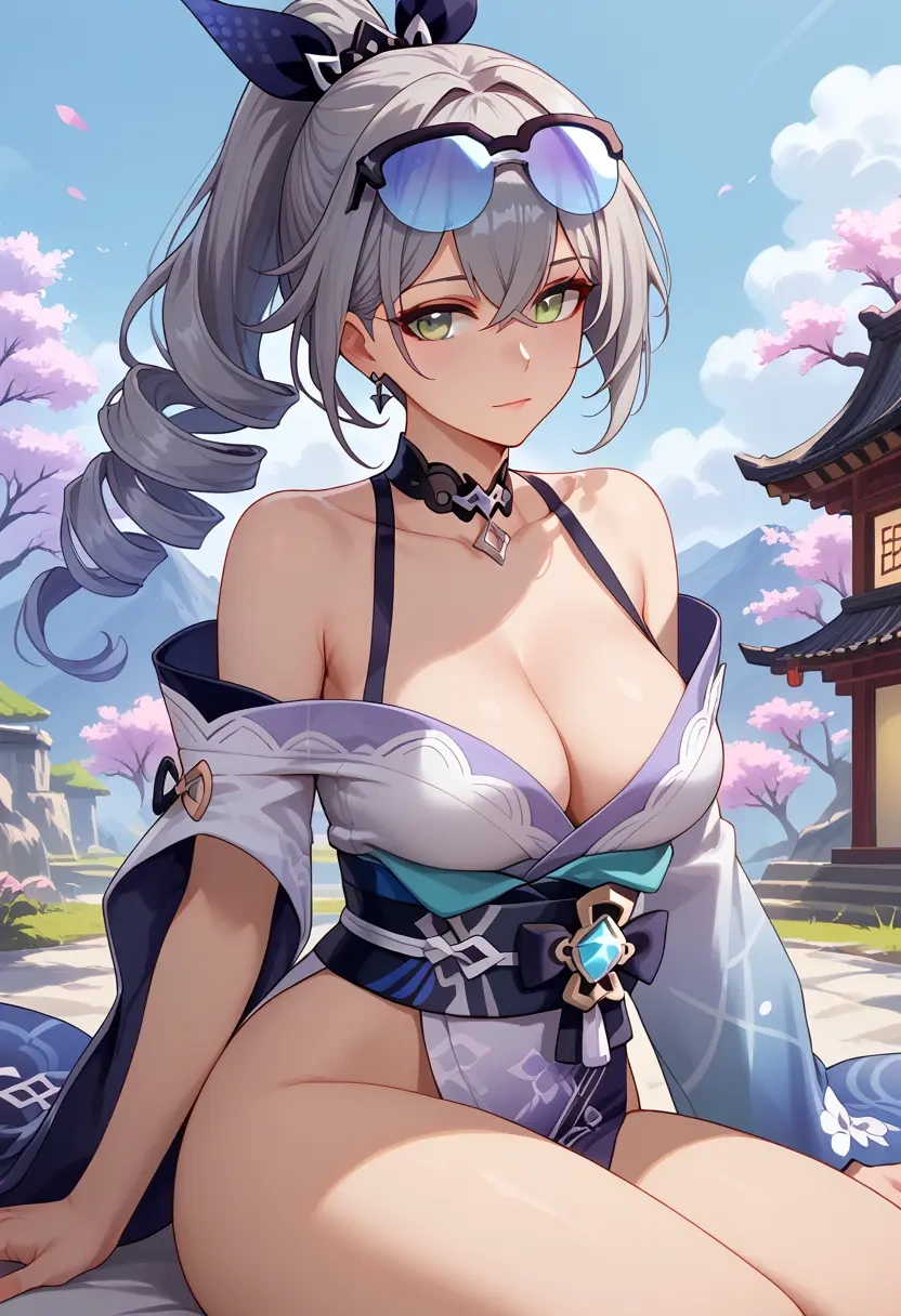 star rail,silver wolf,kimono,sexy  - 